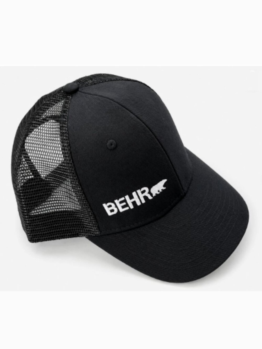 Behr Trucker Hat Black Mesh Snapback Baseball Cap Adjustable Adult NEW